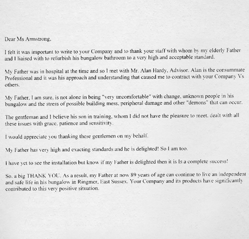 Bathing Solutions customer review