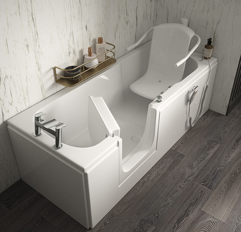 Independence bath with powered seat