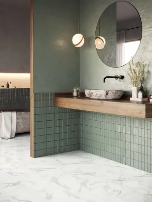 White marble bathroom design