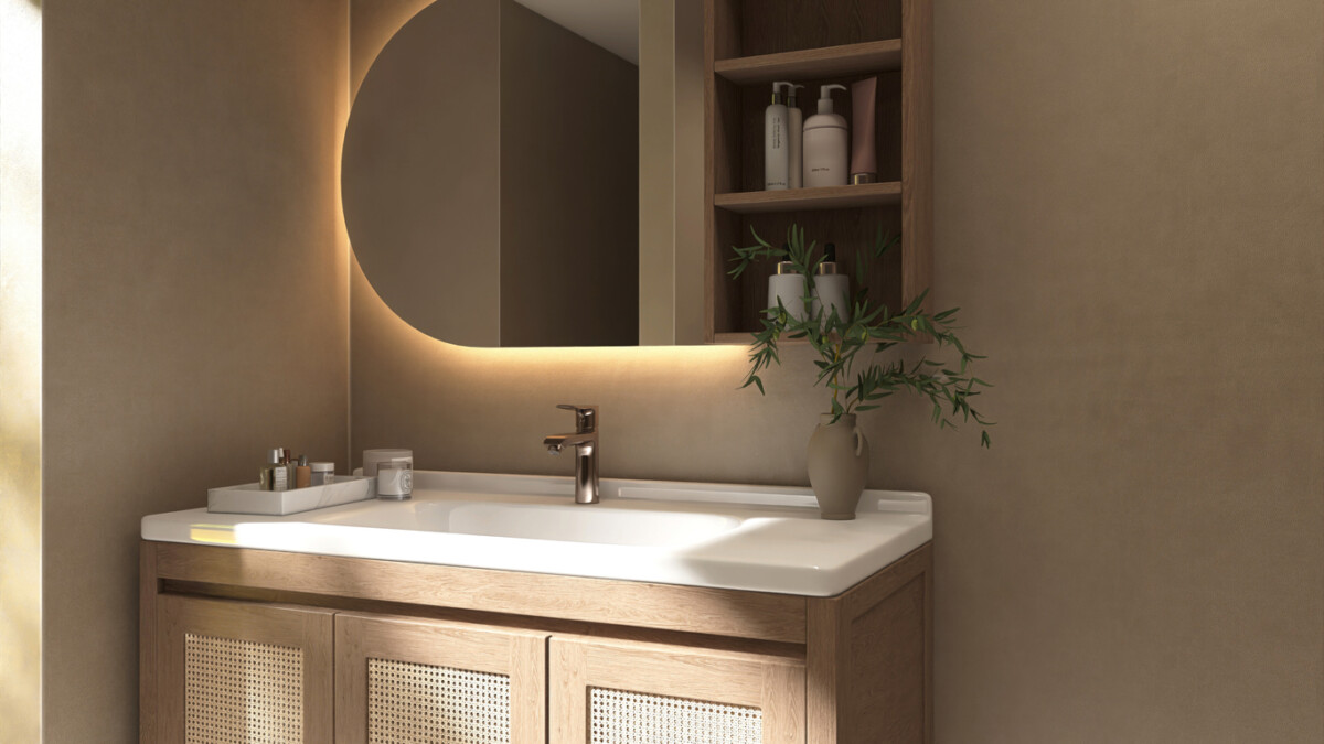 built in mirror lights in vanity mirror