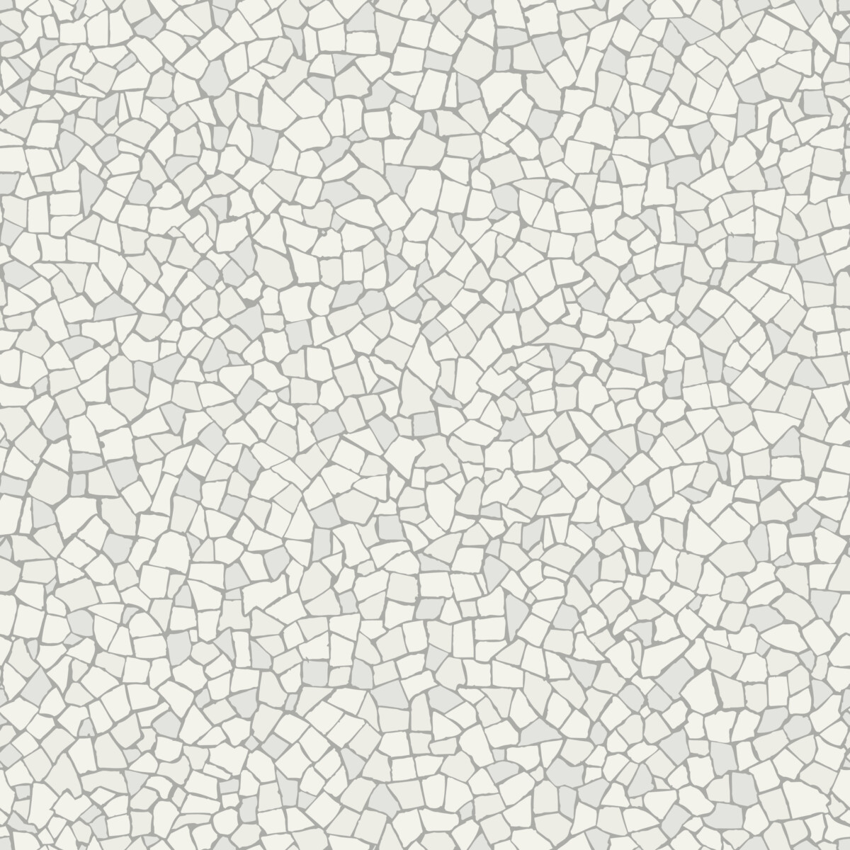 Broken tiles mosaic white seamless pattern
