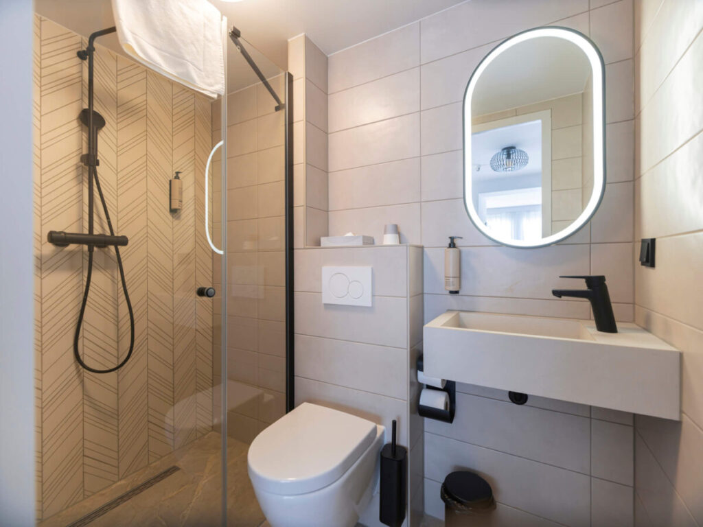 Illuminated Bathroom Mirror Detail.